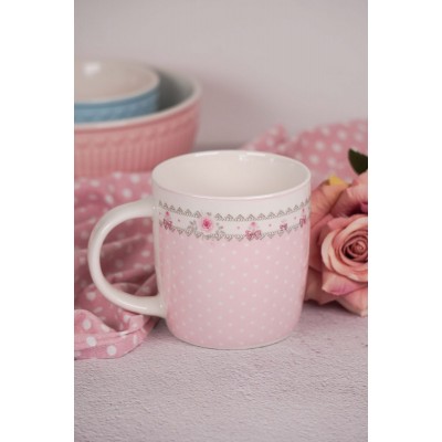 Кружка Roses pink with dots 350 мл